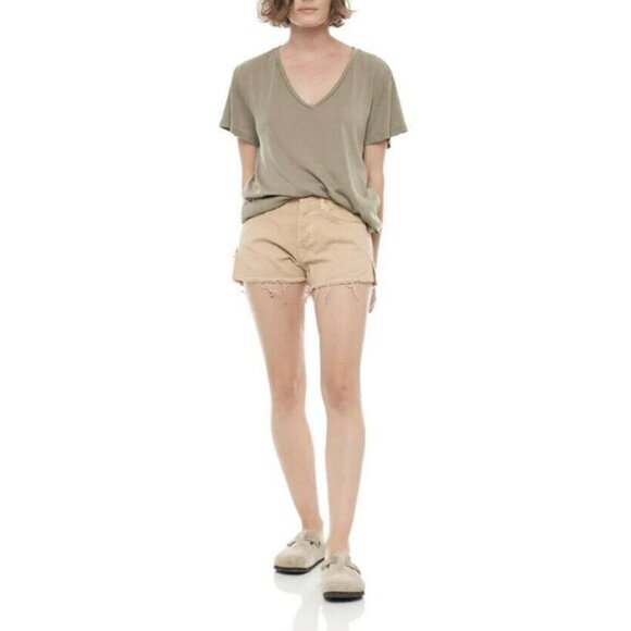 Free People X Sandrine Rose Women's Sz 27 Beige Cut Off Shorts NWT - Picture 1 of 12